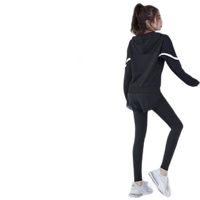 COZOK健身套装女秋冬季加绒款瑜伽服装备跑步晨跑专业长袖薄款运动衣 建议95-105斤左右