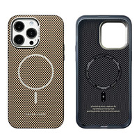 机伯楽 Magsafe磁吸 iPhone 15手机壳 PC+TPU+铝合金 卡其