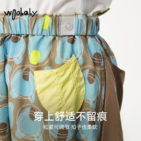 woobaby儿童裤子男女童夏季凉感透气灯笼裤休闲长裤 咖调圈圈兔俱乐部