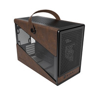 MONTECH君主科技Heritage PRO豪华版皮革提手电脑机箱 支持MATX主板/ATX电源/360水冷/40CM显卡/Type-c Heritage标准版黑(不带风扇)