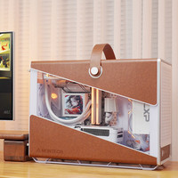 MONTECH君主科技Heritage PRO豪华版皮革提手电脑机箱 支持MATX主板/ATX电源/360水冷/40CM显卡/Type-c Heritage标准版白(不带风扇)