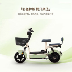 爱玛 电动自行车欢乐豆48V16plusAh铅酸电池长续航70km新国标长续航轻骑踏板 源彩木樨草绿