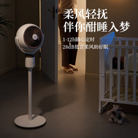 大宇循环扇负离子净化空气家用轻音低噪大风力遥控摆头落地扇涡轮对流换气四季适用电风扇 奶糖白丨负离子净化+循环暴风+后置滤网