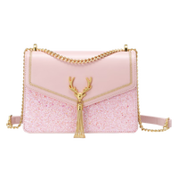 欧时纳(JUST STAR)包包女包2025新款轻奢侈小方包高级感单肩斜挎包女士包包生日礼物 【粉色礼盒】-可代写贺卡