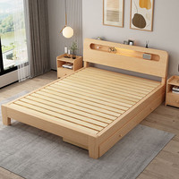 英环实木床架双人1.8米现代简约1.5米家用主卧大床出租屋床1.2m单人床 免费上楼【加厚床】 1200mm*2000mm 免费上楼【加厚实木床】