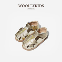 小羊沃利woollykids澳洲真皮儿童凉鞋公主款蝴蝶童鞋魔术贴防滑鞋 内长15.5cm 适合脚长14.5-15cm