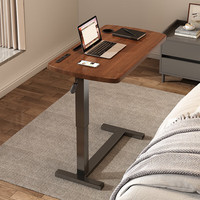 全也床边桌可移动折叠电脑桌简约现代卧室家用工作桌简易升降写字桌子 可升降【USB+可折叠】暖白色80cm