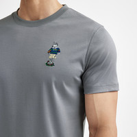 七匹狼短袖T恤男士夏季新款圆领休闲绣花设计舒适男装上衣 005()  175/92A