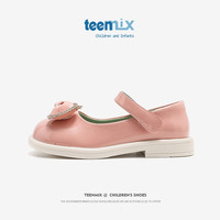 天美意(TEENMIX)女童皮鞋蝴蝶结儿童公主鞋亮面演出单鞋 粉色 34 34(适合脚长210mm)