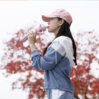 茶花（CHAHUA）茶花艾克水杯运动水杯大容量塑料杯夏季男便携水杯高颜值水杯 运动水杯粉色【1500ml】