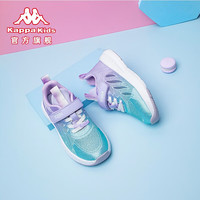 Kappa Kids24年春款童鞋儿童运动鞋春轻便透气魔术贴跑步鞋 紫色 26