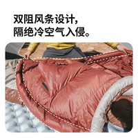 挪客户外NatureHike鸭绒羽绒睡袋户外露营冬季加厚防寒保暖带帽木乃伊睡袋 SP700/烟褐/L