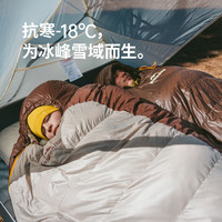 挪客户外NatureHike鸭绒羽绒睡袋户外露营冬季加厚防寒保暖带帽木乃伊睡袋 SP1000/焦茶色/L