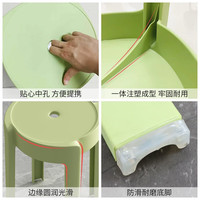 奥伦福特 凳子家用塑料凳子客厅圆凳餐椅餐凳高凳板凳胶凳加厚可叠放凳子 单把装