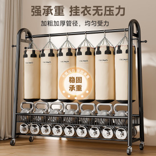 创硕 简易衣帽架落地家用可移动晾衣架 巨粗32圆黑色120*150网篮+轮子 巨粗32圆典雅黑120*150网篮+轮子