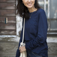 灰壳100%美利奴羊毛速干衣女美丽诺圆领长袖T恤春秋户外登山徒步 藏青色 【250gsm-17.5μm】 M (160) 【100-115斤】