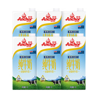 Anchor 安佳 全脂纯牛奶3.6g蛋白质新西兰草饲奶源早餐奶1L×6盒