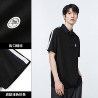 太平鸟男装polo衫夏季时尚撞色拼条男士翻领 卡其1(合体) XXL