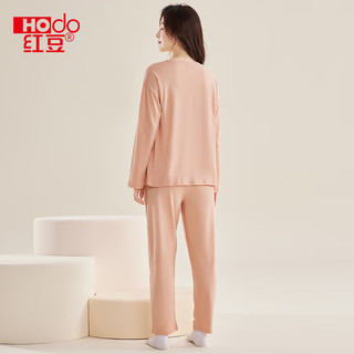 红豆睡衣秋冬上新女纯棉简约情侣宽松长袖套头可外穿家居服套装