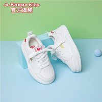 Kappa Kids卡帕童鞋幼儿园小白鞋男童2024中大童低帮休闲女童运动板鞋 白色 31