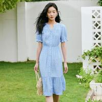 【福利】爱心碎花连衣裙夏款泡泡袖时尚减龄连衣裙
