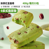 比比赞 抹茶红豆曲奇饼干 400g/箱 约33包