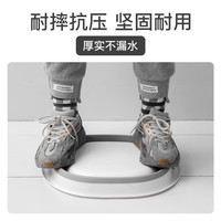 婆青 可折叠脸盆家用宿舍塑料盆大号便携式旅行 蓝白色大号