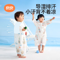 良良 婴儿睡裙夏季薄款竹棉儿童家居服分腿睡衣男女春夏宝宝睡袋