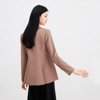 秋水伊人通勤西服春装女装时尚设计感百搭显瘦休闲西装外套女 橡皮粉 L