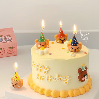 TaTanice 生日蜡烛 生日蛋糕装饰插牌道具 小熊蛋糕装饰蜡烛