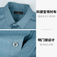 才子 TRIES男士长袖衬衫休闲莫代尔透气春秋新款个性刺绣舒适百搭上衣时尚
