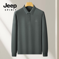 JEEP SPIRIT吉普polo衫男长袖春秋T恤休闲商务翻领男装上衣打底衫