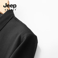JEEP SPIRIT吉普polo衫男长袖春秋T恤休闲商务翻领男装上衣打底衫 蓝色 2XL