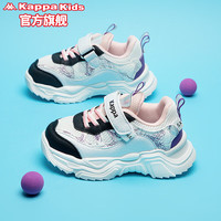 Kappa Kids儿童男女童运动鞋魔术贴减震防滑老爹鞋季中大童跑步休闲鞋 粉色 32