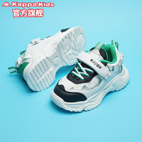 Kappa Kids儿童男女童运动鞋魔术贴减震防滑老爹鞋季中大童跑步休闲鞋 绿色 36