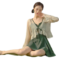 莫代尔泳衣女夏纯欲连体保守罩衫两件套显瘦遮肚高级性感泡温泉沙滩泳装