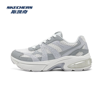 斯凯奇（Skechers）月影鞋2025春老爹鞋银色轻便透气舒适时尚运动鞋 女款-白色/灰色/WGY-177356 37.5