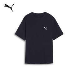 PUMA 纯棉纯色宽松短袖T恤男女款新款夏季运动上衣 690409 黑色-01