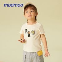 美特斯邦威旗下Moomoo夏季纯棉t恤男卡通柔软舒适针织短袖上衣