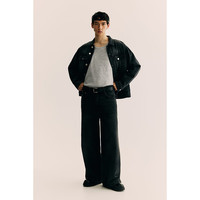 H&M男装背心年夏季简约修身圆领罗纹直筒柔软舒适背心1227155 混灰色 S 170/92