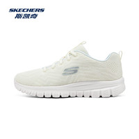 斯凯奇（Skechers）鞋运动鞋女款透气跑步鞋鞋健步鞋轻便慢跑鞋子夏季 12615-WLB	白色/浅蓝色 40