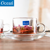 鸥欣 Ocean 加厚玻璃咖啡杯浓缩咖啡杯卡布奇洛杯小把杯 咖啡杯200ML热饮杯一只