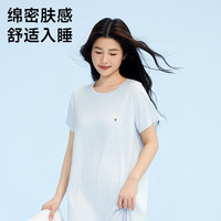 香蜜闺秀（GOSO）女士睡裙夏季睡衣女薄款抑菌舒适长裙可外穿家居服2025年新款浅蓝