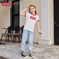 Levi's 李维斯童装夏季女童短袖T恤纯棉上衣字母图案时尚百搭小孩衣服潮 【建议身高104-110cm】