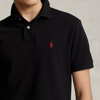 Ralph Lauren拉夫劳伦男款夏季小马标纯棉透气短袖polo衫710795080006 黑色 XL
