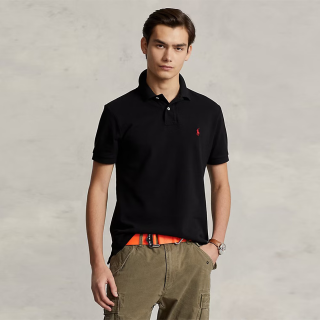Ralph Lauren拉夫劳伦男款夏季小马标纯棉透气短袖polo衫710795080006 黑色 XL
