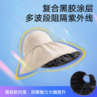 猫人防晒帽女夏季防紫外线2025新款遮阳帽贝壳空顶帽遮脸大檐太阳帽子