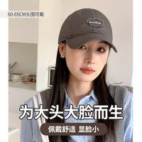 猫人鸭舌帽女春夏季大头围宽檐遮阳显脸小防晒黑色棒球帽子2025男 灰色 均码