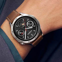华为 蓝牙通话 智能手表 真皮表带  凝霜白 绿红 41mm