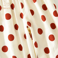 班喜迪女童防蚊裤夏装女宝宝休闲束脚裤童装九分裤夏季儿童薄款裤子 红色 130